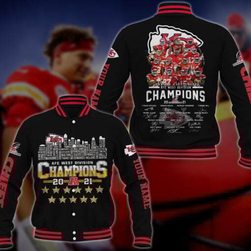 West Division Kansas City Chiefs Champions Baseball Jacket 104