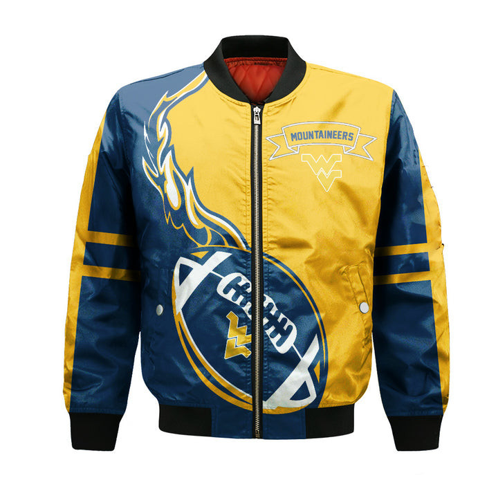 West Virginia Mountaineers Blue Gold Bomber Jacket V5