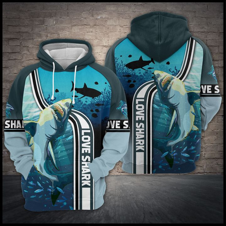 Love Shark 3D All Over Print Hoodie & Zip Hoodie