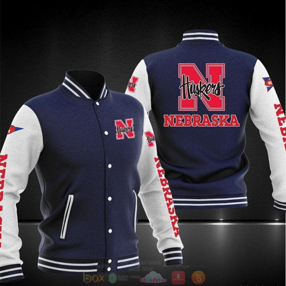 Nebraska Cornhuskers Navy Blue Baseball Jacket