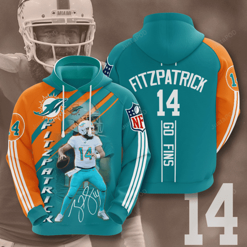 Miami Dolphins Ryan Fitzpatrick 3D All Over Print Hoodie & Zip Hoodie