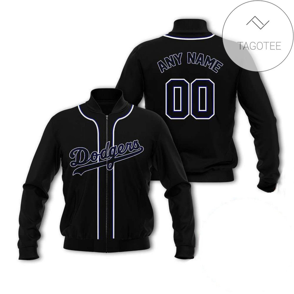 Los Angeles Dodgers Custom Name Number Black Bomber Jacket V2