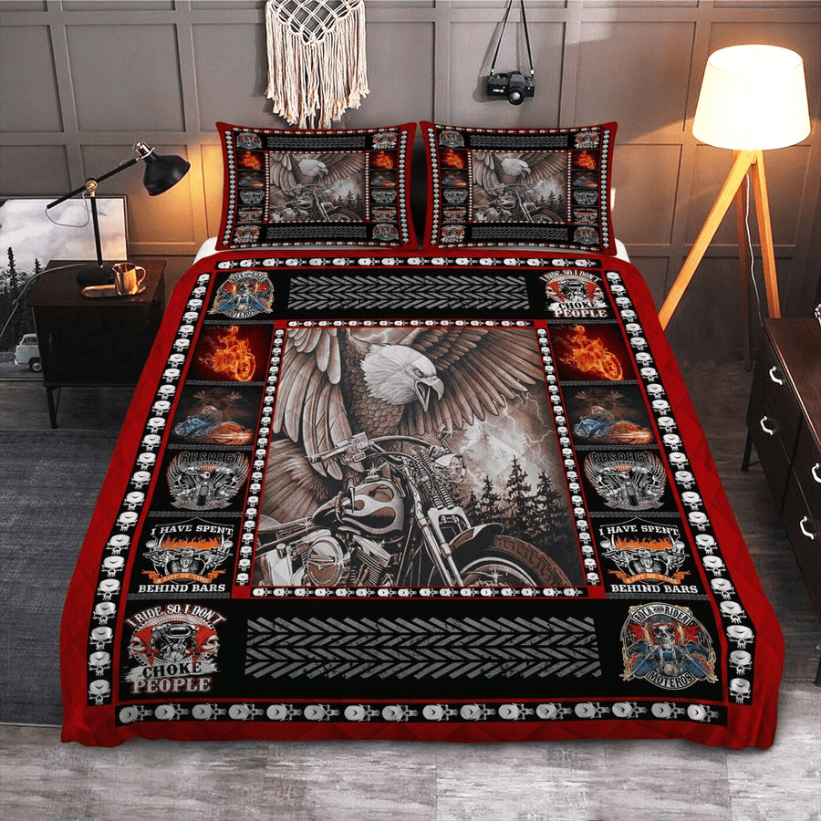Motorcycle Bedding Set Motorcycle Quotes Biker Pattern Duvet Covers Black