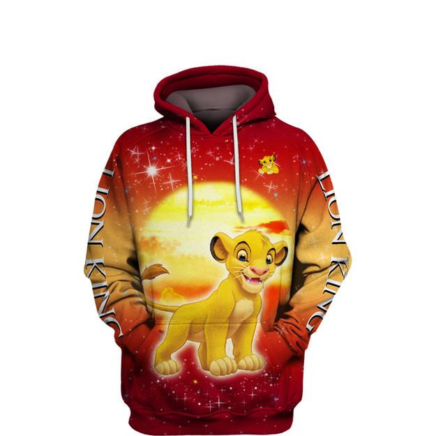 The Lion King Cartoon, Baby Simba The Lion King All Over Print Hoodie