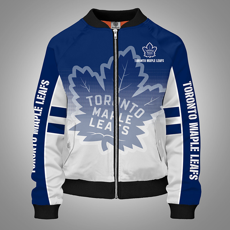 Toronto Maple Leafs Blue White Bomber Jacket