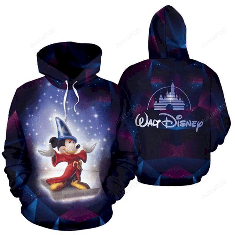 Mickey Mouse Walt Shining 013d All Over Print Hoodie, Zip-up Hoodie