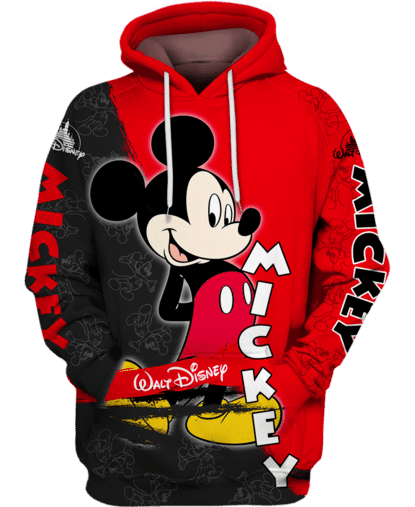 Black And Red Mickey Mouse 3d Hoodie Zipper Hoodie