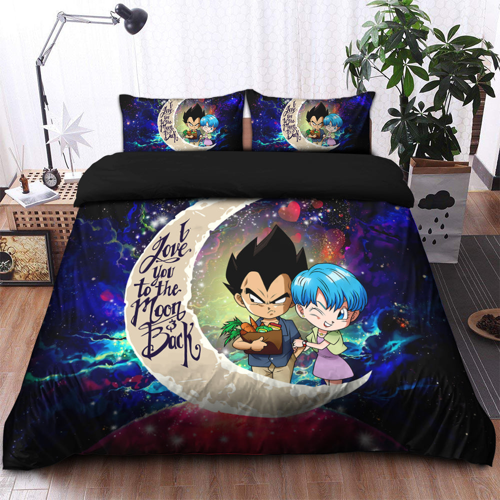 Dragon Ball Bedding Set Vegeta And Bulma Love You To The Moon Duvet Covers