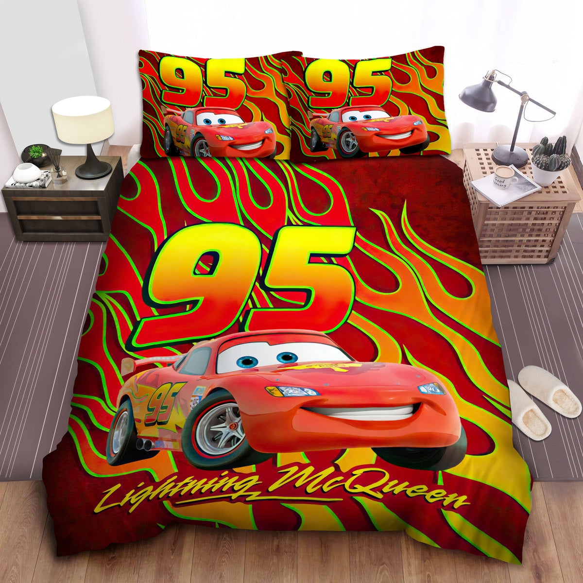 Cars Bedding Set DN Cars Lightning McQueen 95 Burning Fire Duvet Covers