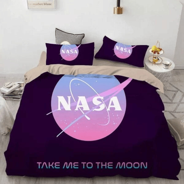 NASA Bedding Set NASA Space Take Me To The Moon Duvet Covers Black