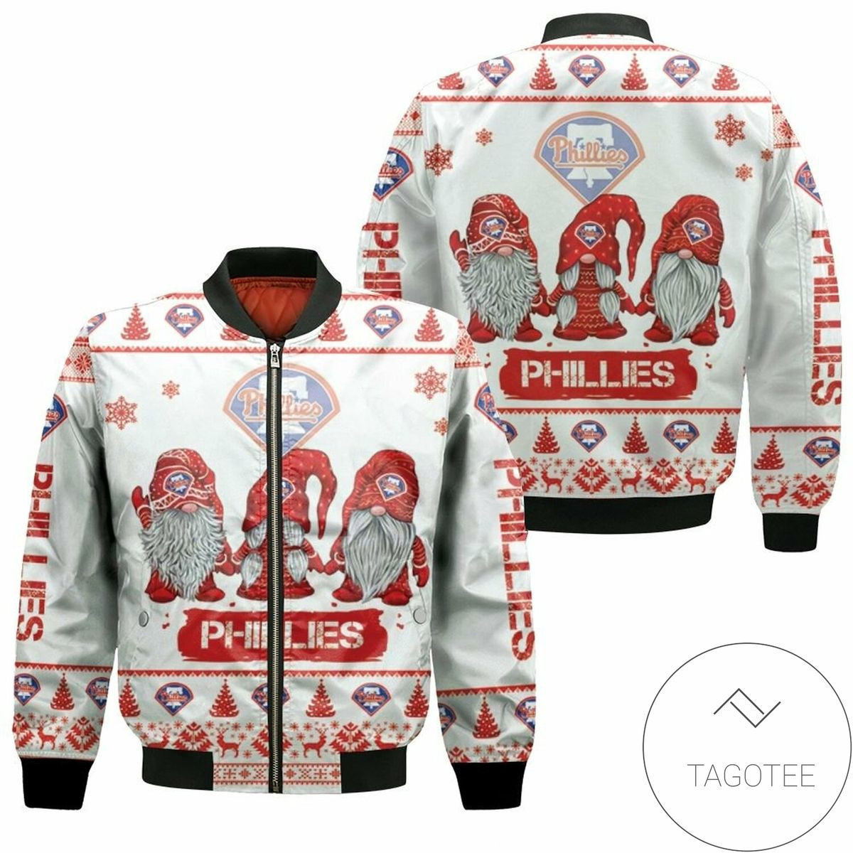 Philadelphia Phillies Christmas Gnomes Bomber Jacket