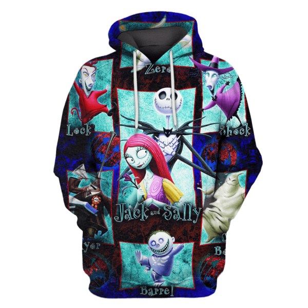 Jack and Sally Nightmare Before Christmas 3D All Over Print Hoodie & Zip Hoodie