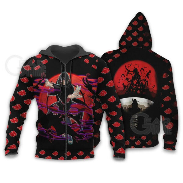 Itachi Akatsuki Naruto Anime 3k400 Cartoon 3d Hoodie Zip Hoodie 963