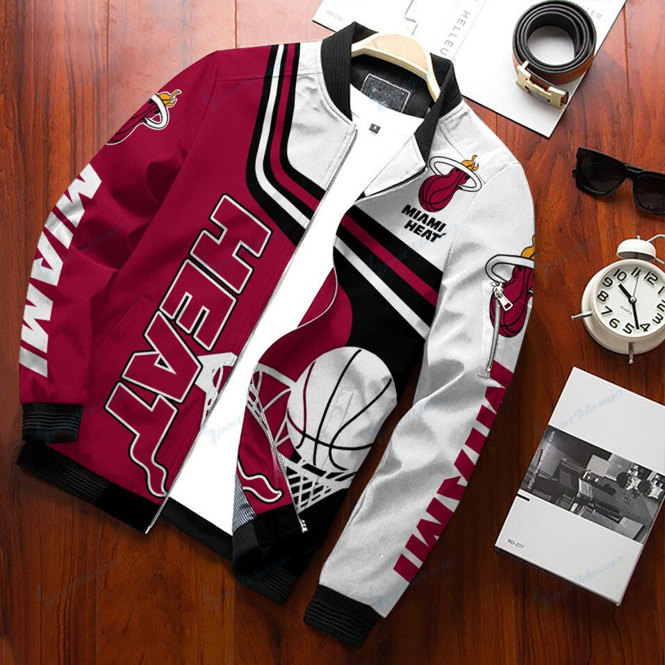 Miami Heat Personalized Bomber Jacket BG64
