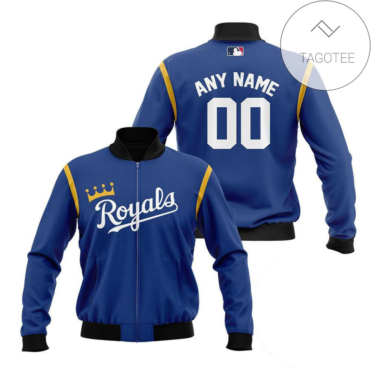 Kansas City Royals Custom Name Number Blue Bomber Jacket
