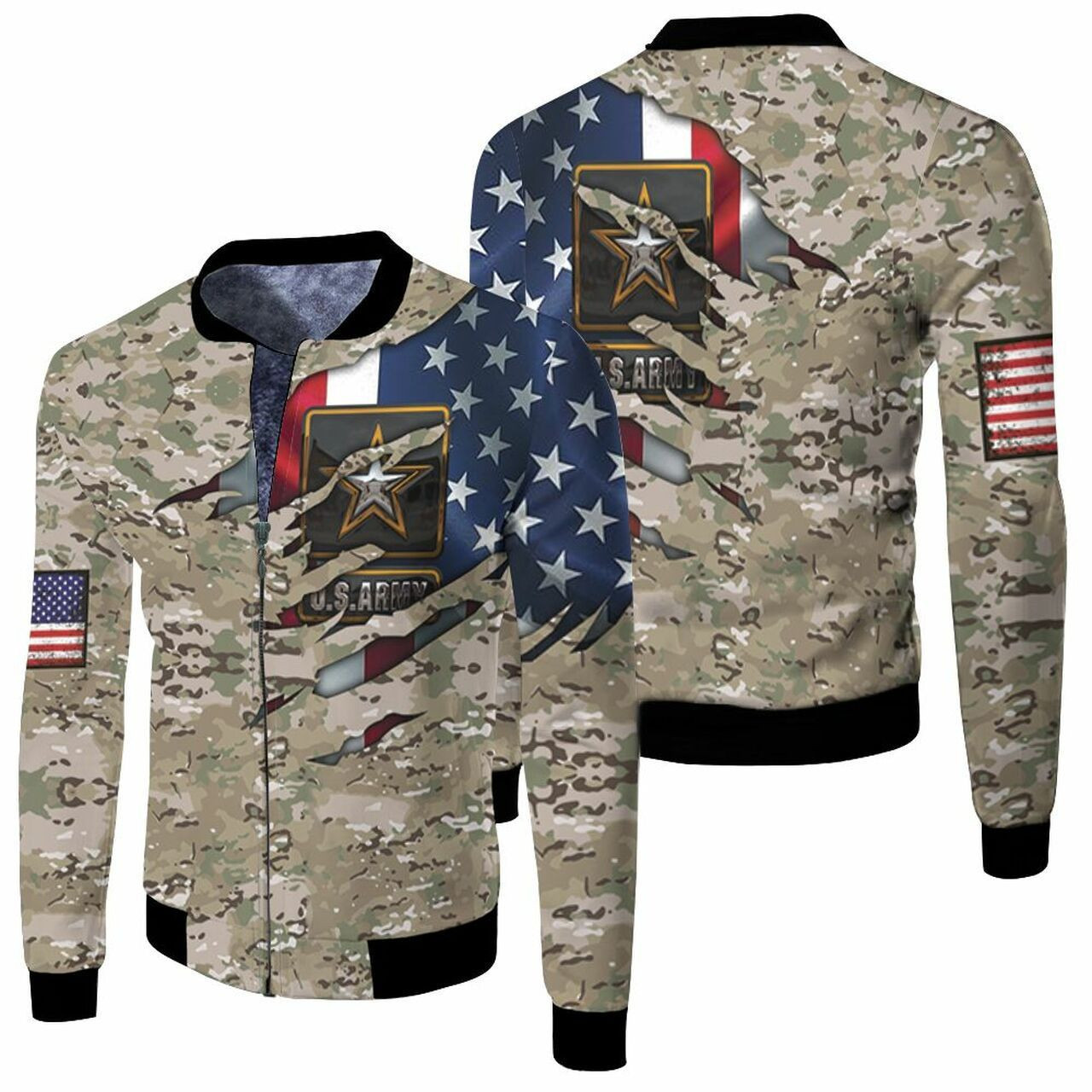 Us Flag Us Army Alled Style 3D All Over Print Hoodie & Zip Hoodie