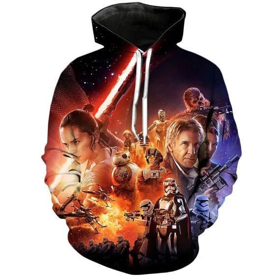 The Force Awakens Star Wars A1641 3d Pullover Printed Over Unisex Hoodie