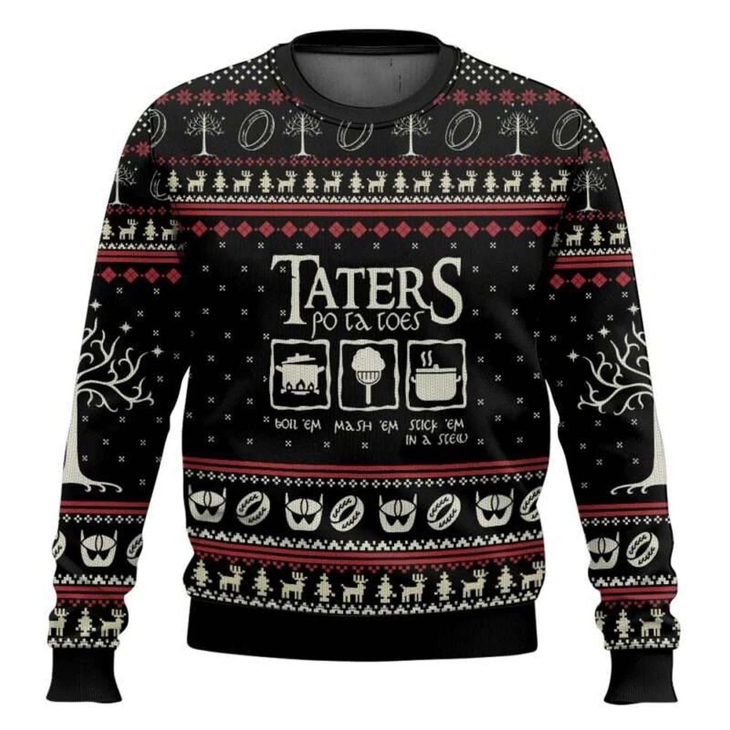 Taters Potatoes Ugly Christmas Sweater