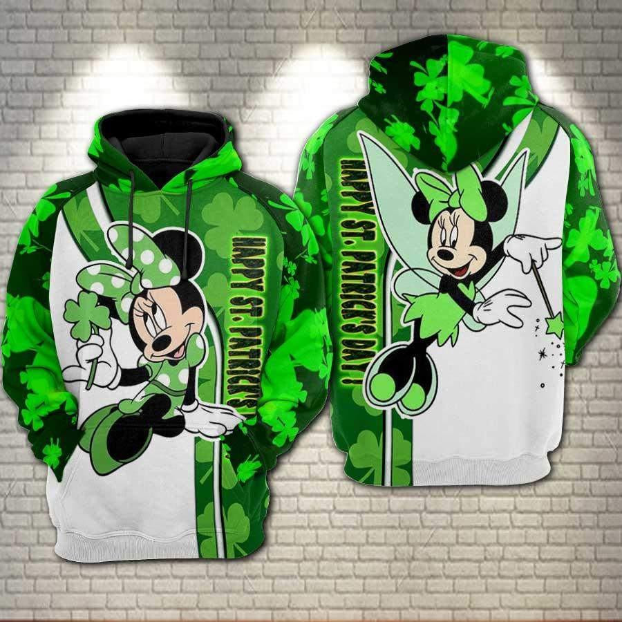 Minnie Mouse Happy St Patrick's Day Aop Hoodie