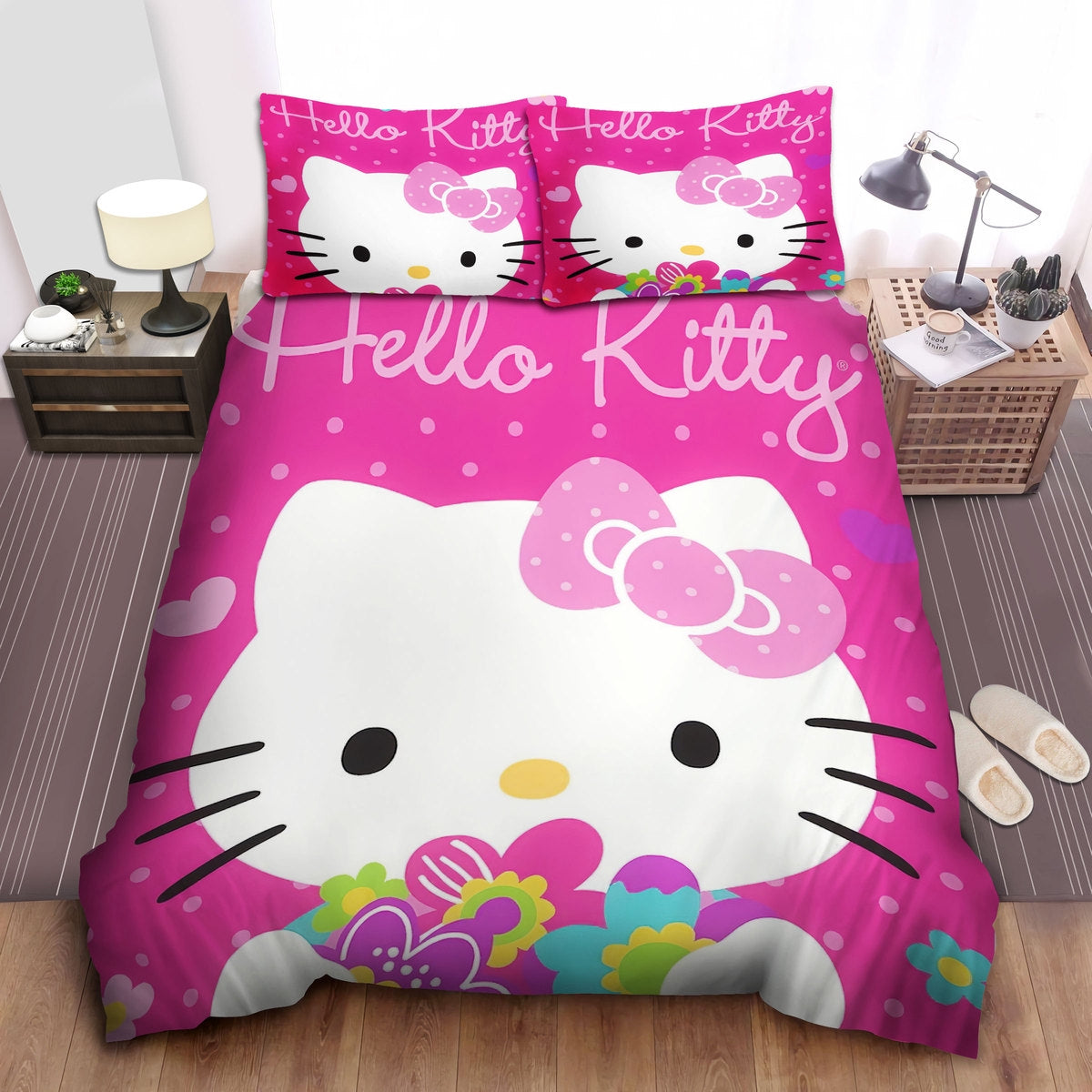 Hello Kitty Bedding Set Hello Kitty And Flowers Duvet Covers