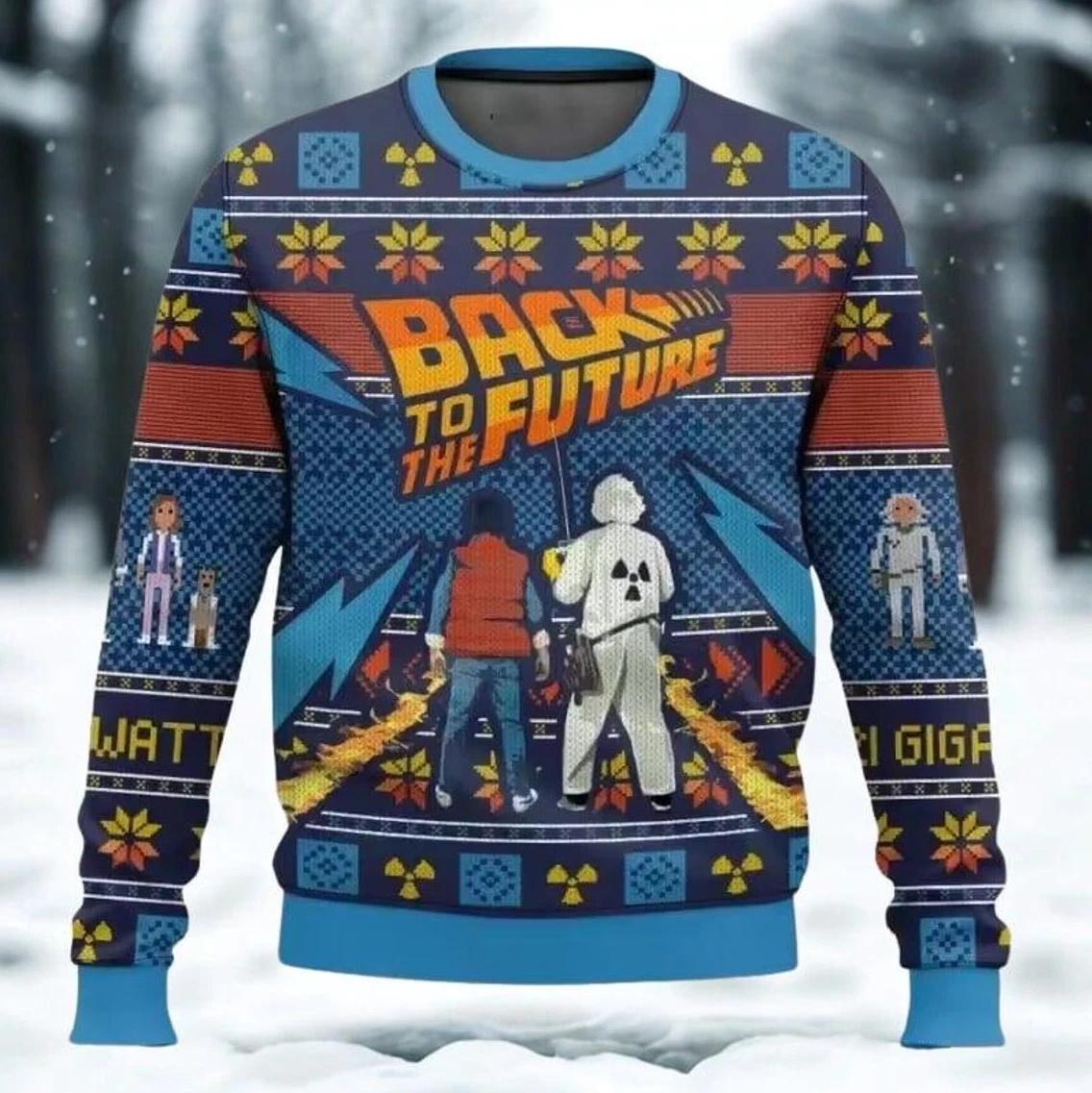 Mens Back To The Future Ugly Christmas Sweater