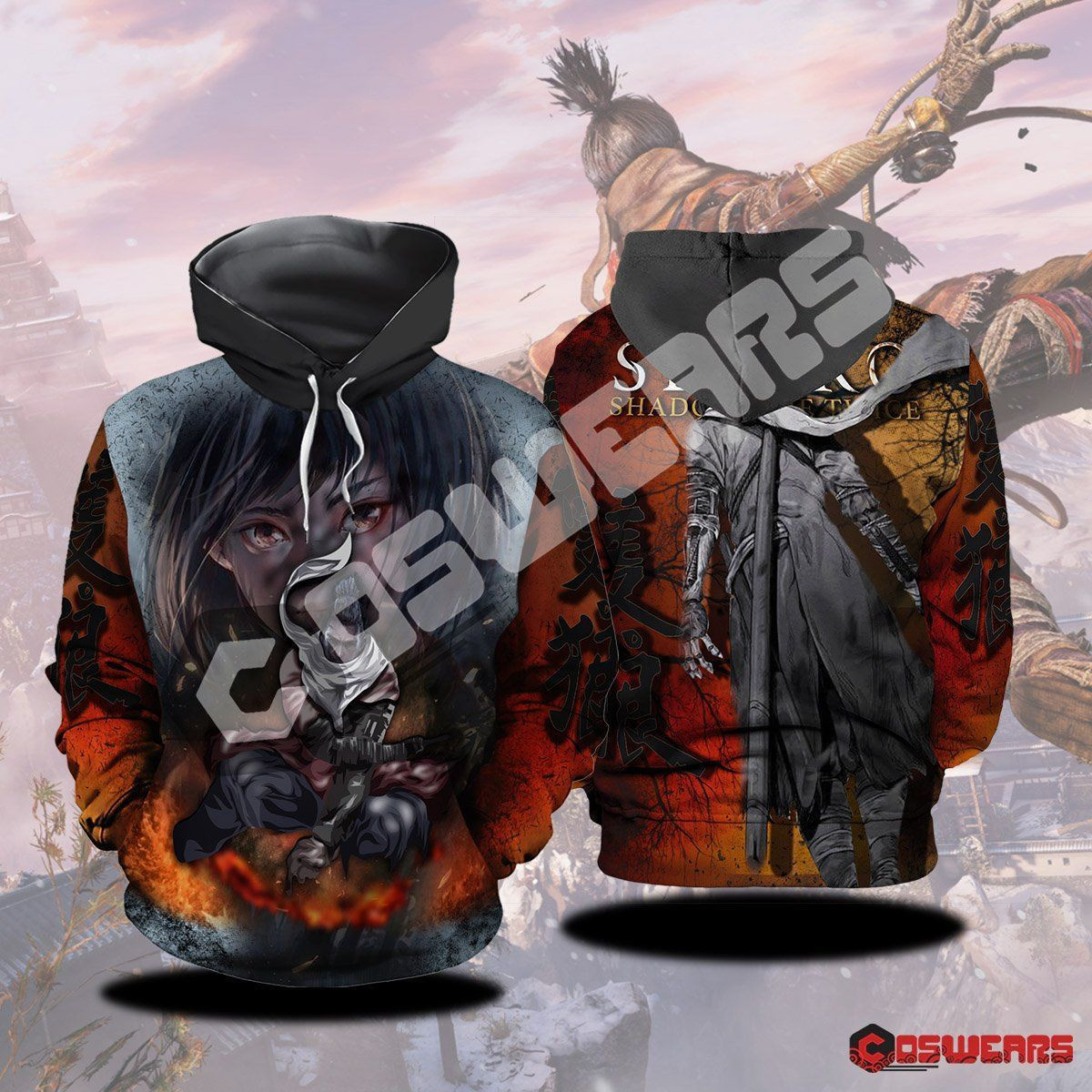 Sekiro Okami Inspired 3D All Over Print Hoodie & Zip Hoodie