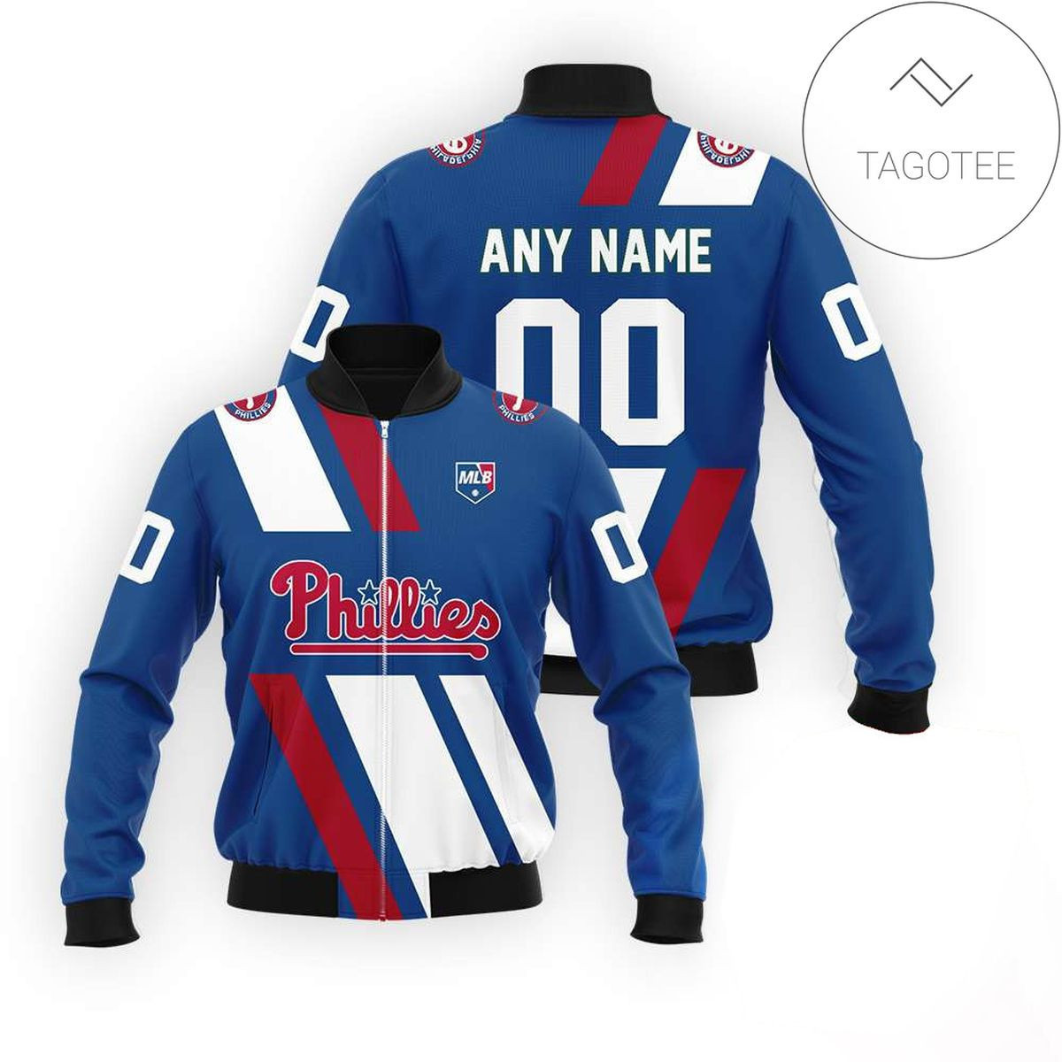 Philadelphia Phillies Custom Name Number Navy Bomber Jacket