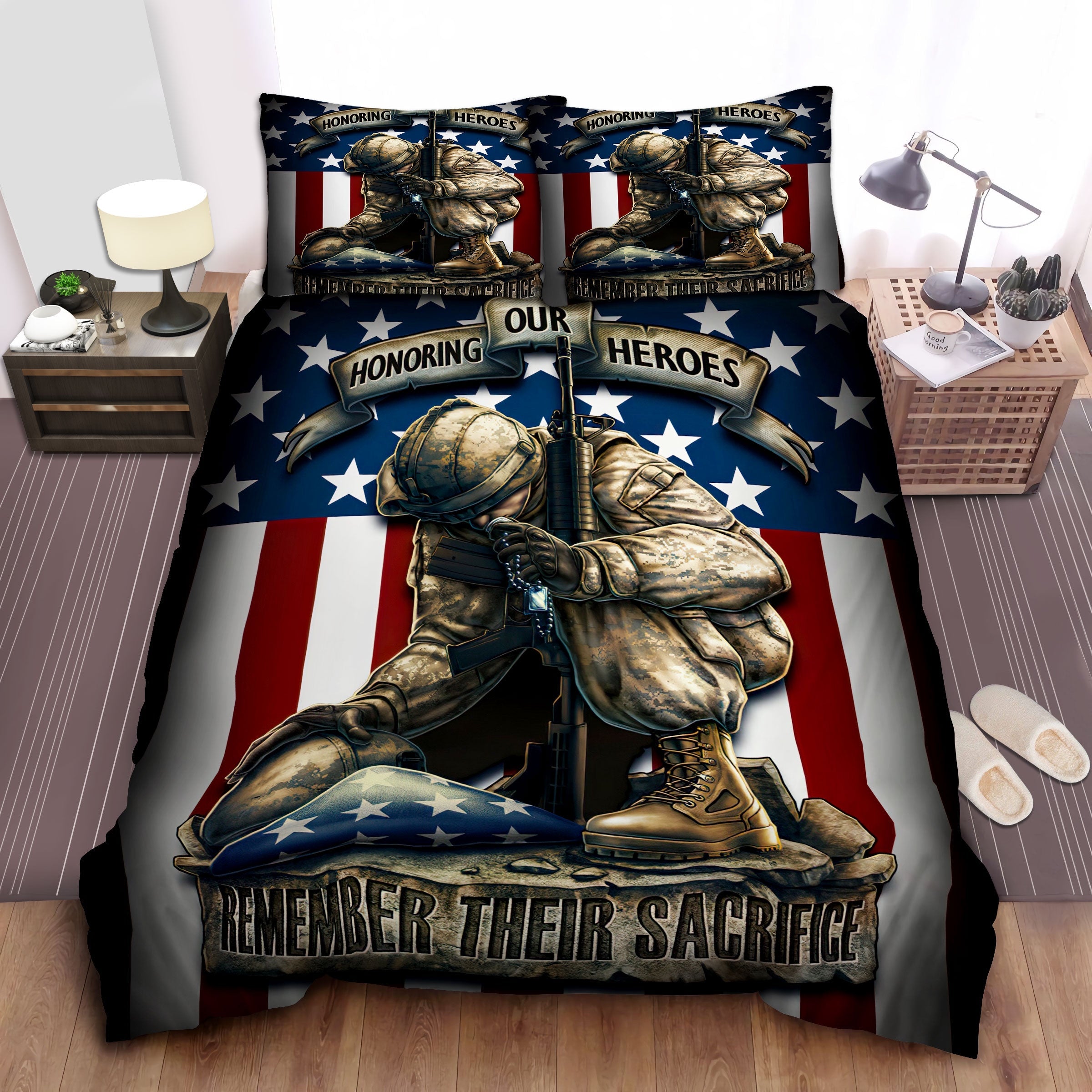 Veteran Bedding Set Honoring Our Heroes Remember Their Sacrifice Duvet Covers