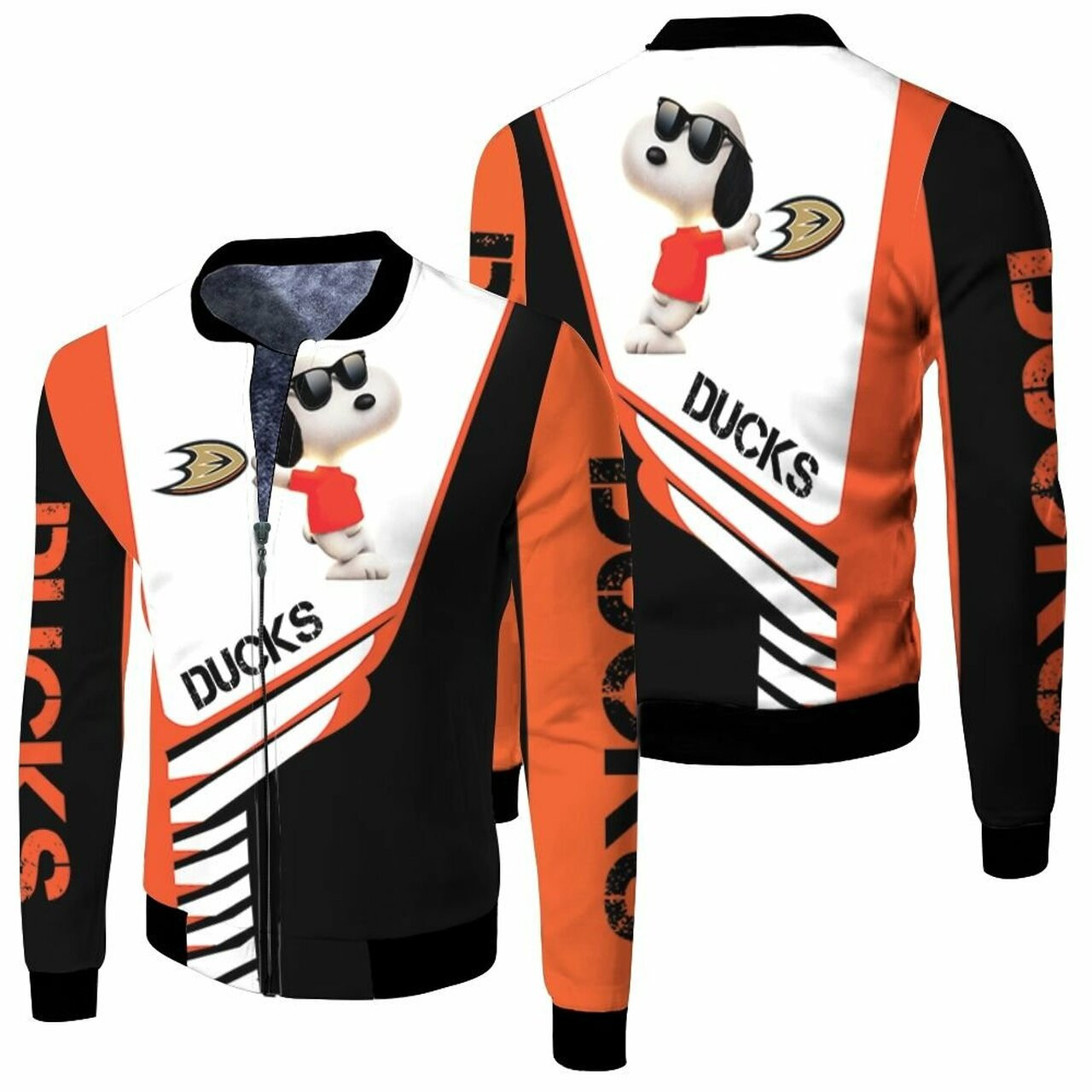 Anaheim Ducks Snoopy For Fans Bomber Jacket