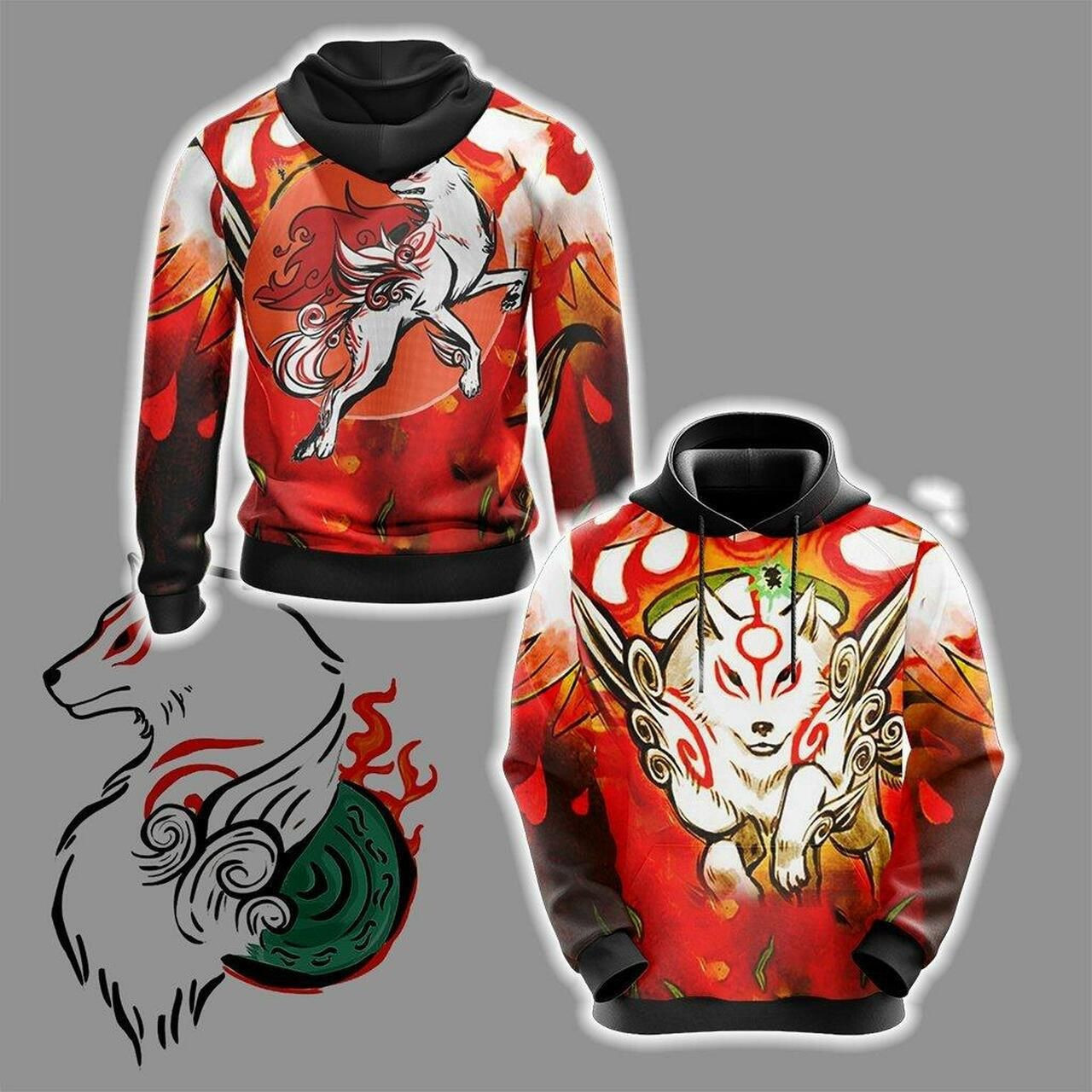 Okami Unisex 3D All Over Print Hoodie & Zip Hoodie