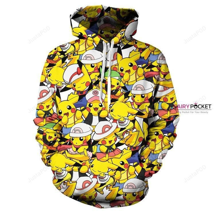 Pokemon Pikachu Yellow 3D All Over Print Hoodie & Zip Hoodie