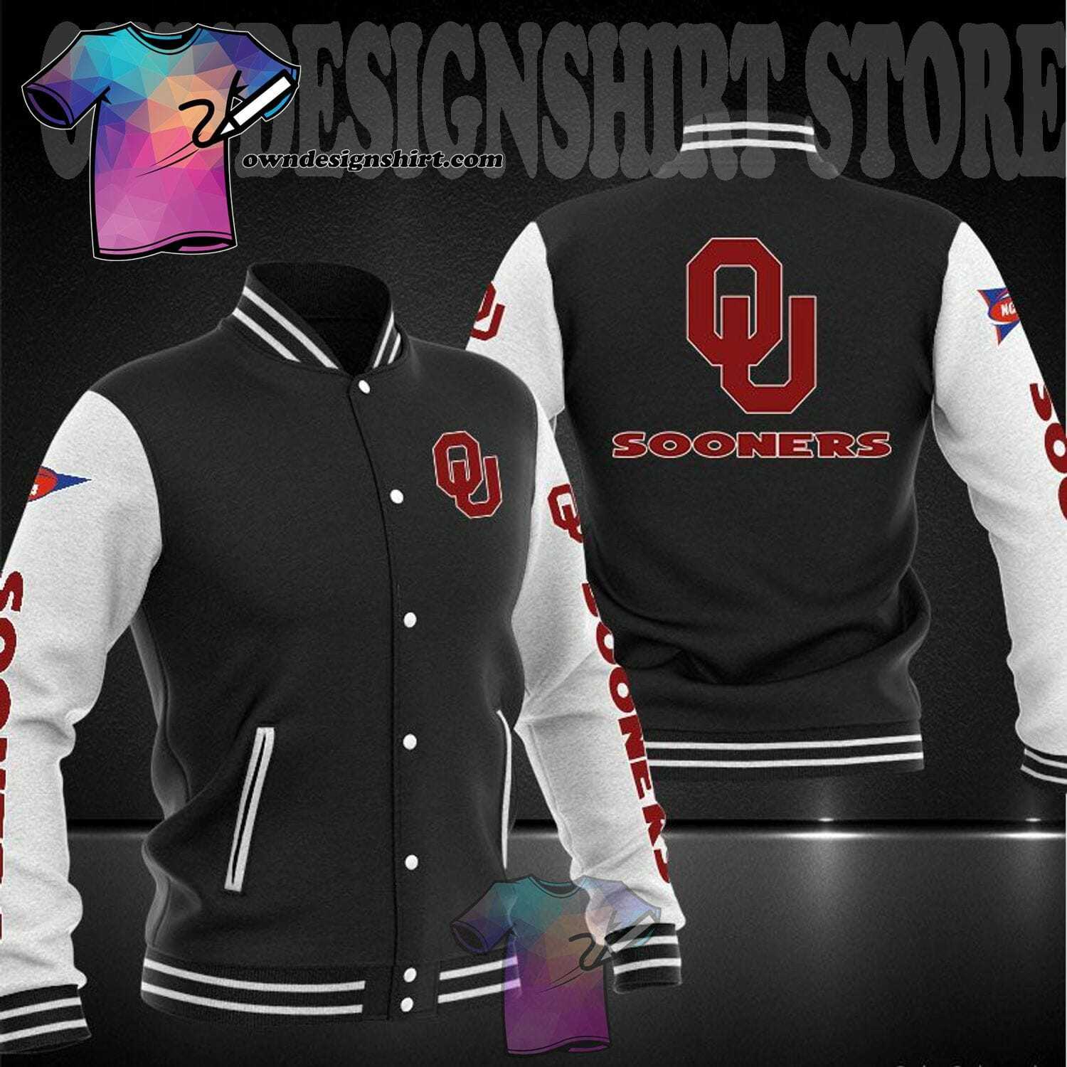 Oklahoma Sooners Black Baseball Jacket