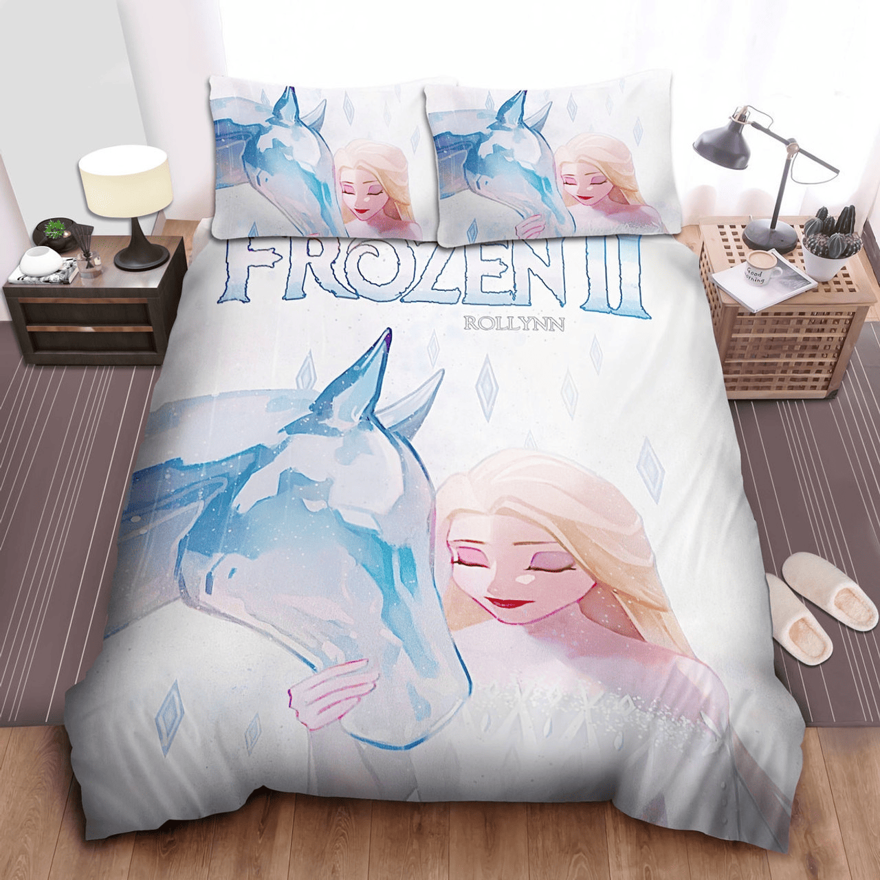 Frozen Bedding Set DN Frozen Elsa And The Ice Horse Duvet Covers White