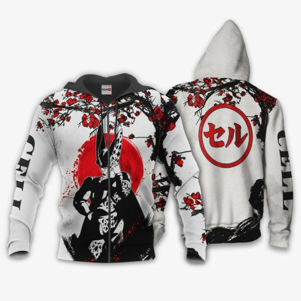 Perfect Cell Japan Cherry Blossoms Dragon Ball Z Anime 1k348 Cartoon Graphic Outfits Aop 3d Hoodie, Zip Hoodie 2087