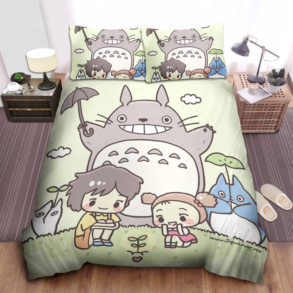 SGhibli Bedding Set My Neighbor Totoro Characters In Chibi Duvet Covers