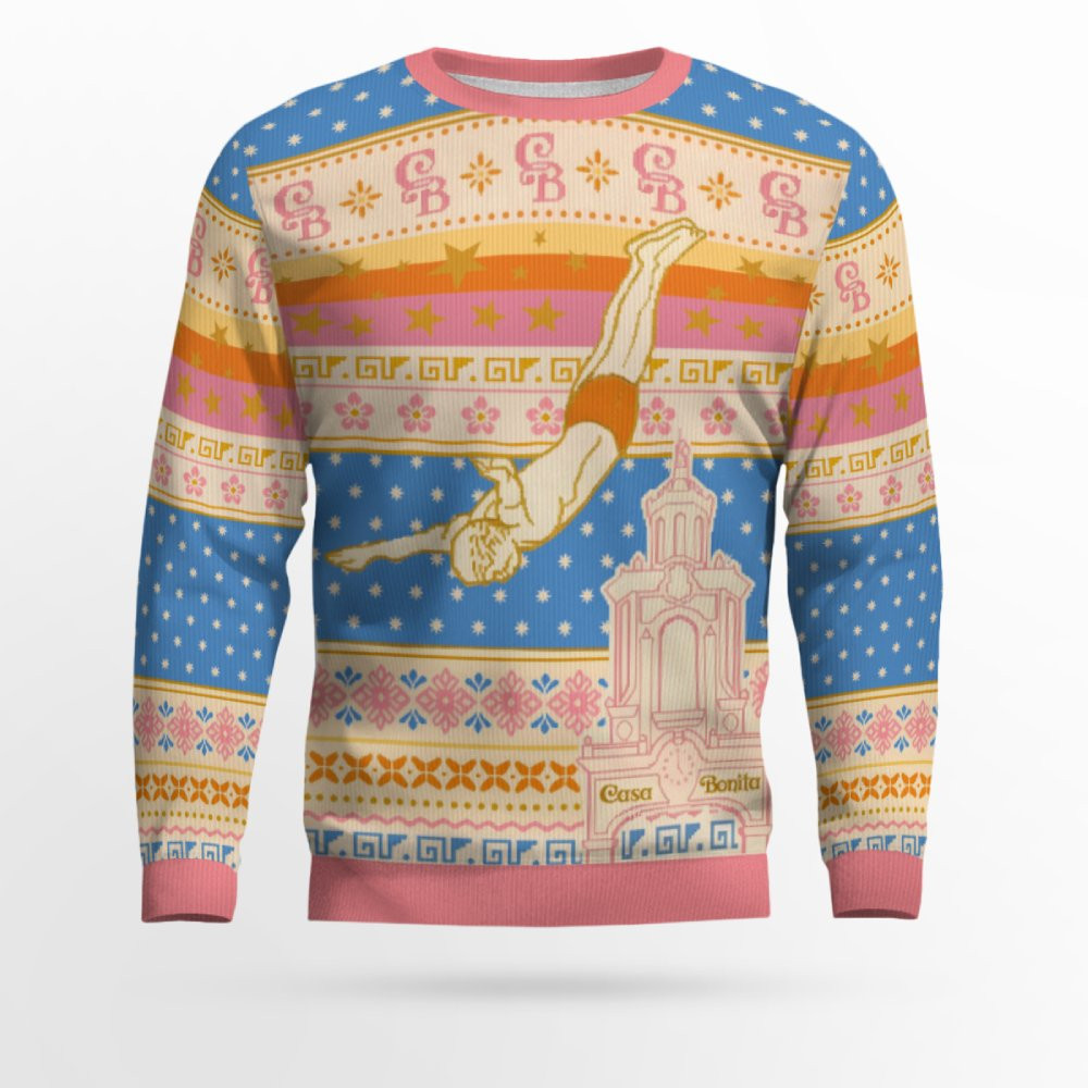 Casa Bonita Retro Diver Ugly Christmas Sweater