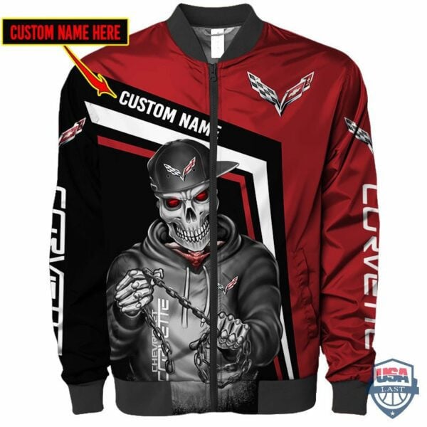 Chevrolet Corvette Ghost Rider Custom Name Bomber Jacket 210