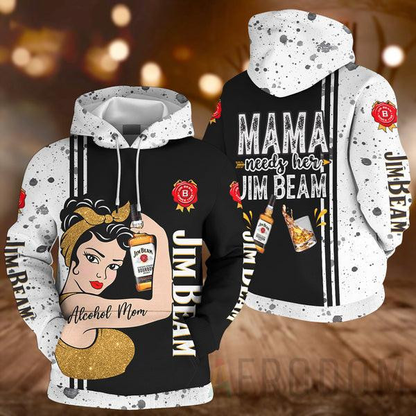 Alcohol Mom, Jim Beam Lover Gift, Mama Needs Her Jim Beam All Over Print Hoodie, Zip Hoodie 11