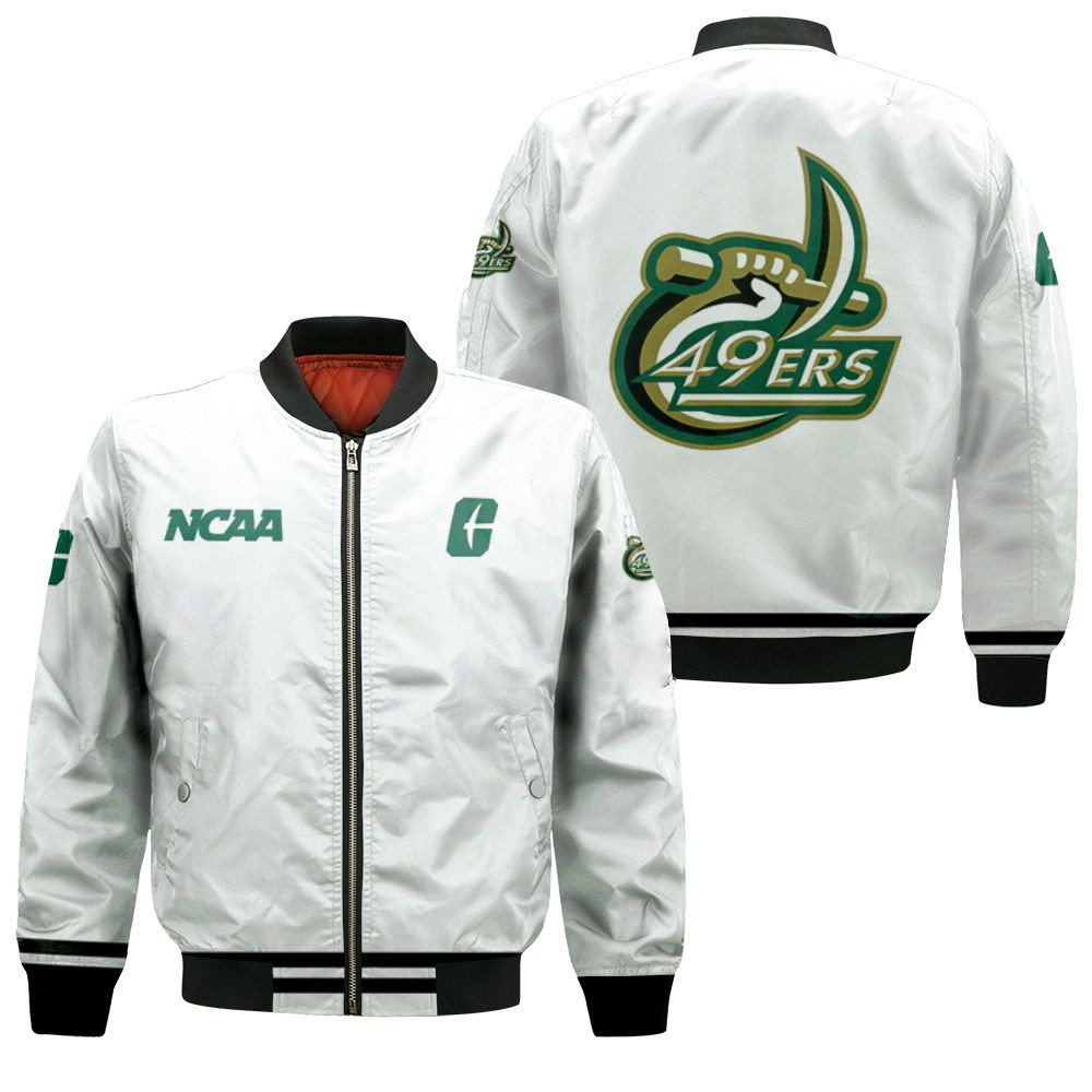 Charlotte 49ers White Bomber Jacket