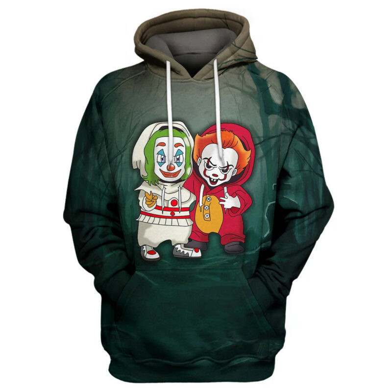 Joker It Hoodie Joker & Pennywise 3d Hoodie Zip Hoodie