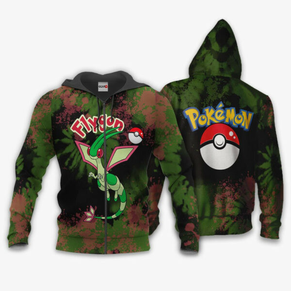 Flygon Anime Pokemon Tie Dye Style 1k763 Cartoon Graphic Outfits Aop 3d Hoodie, Zip Hoodie 409