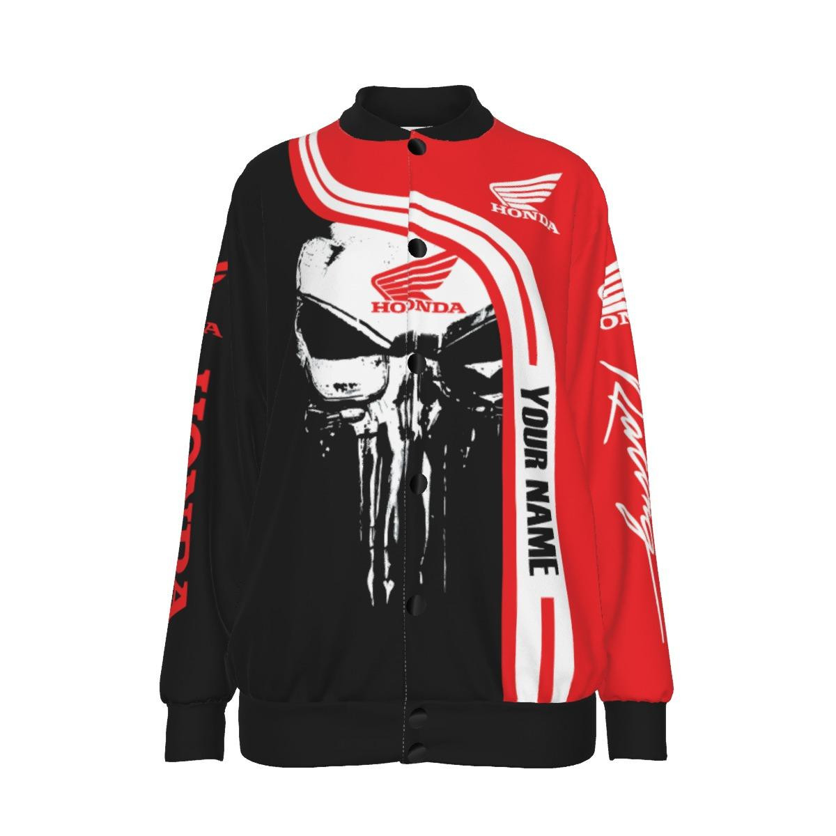 Honda Punisher Skull Apparel, Honda Custom Baseball Jacket 44