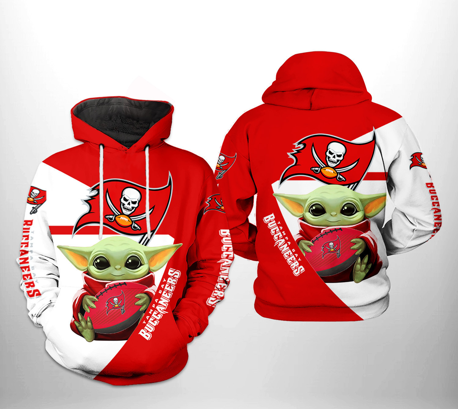 Tampa Bay Buccaneers Baby Yoda Team 3D All Over Print Hoodie & Zip Hoodie