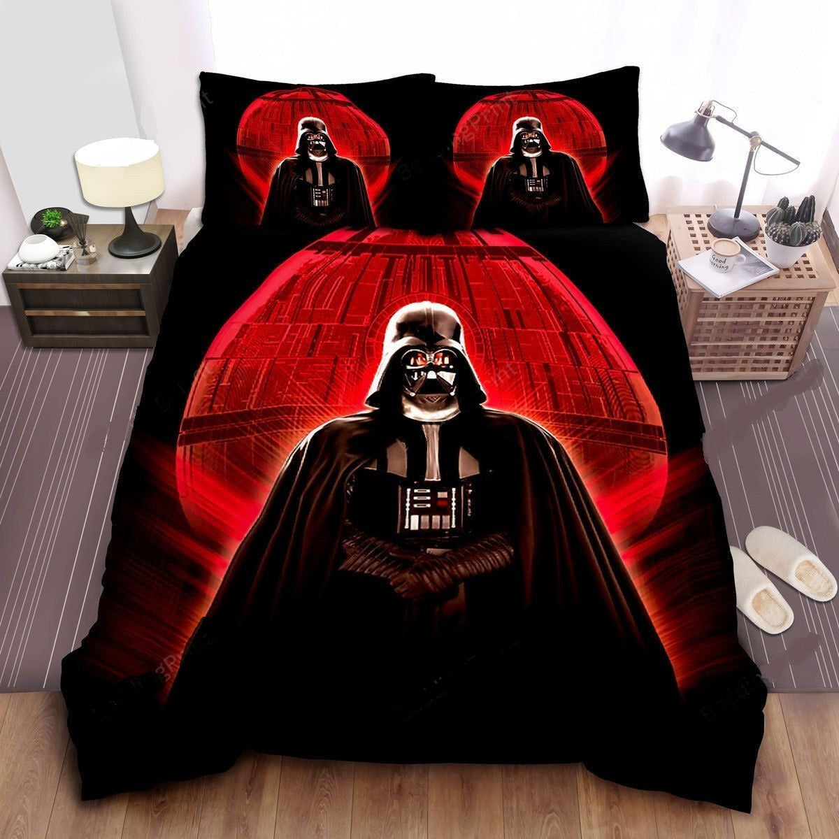 SW Bedding Set Darth Vader And Death Star Duvet Covers Black