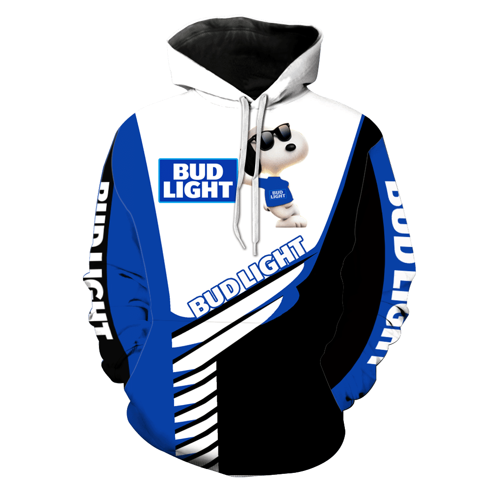 Snoopy The Peanuts Fan Gift, Bud Light With Cool Snoopy Aop Hoodie, Zip Hoodie