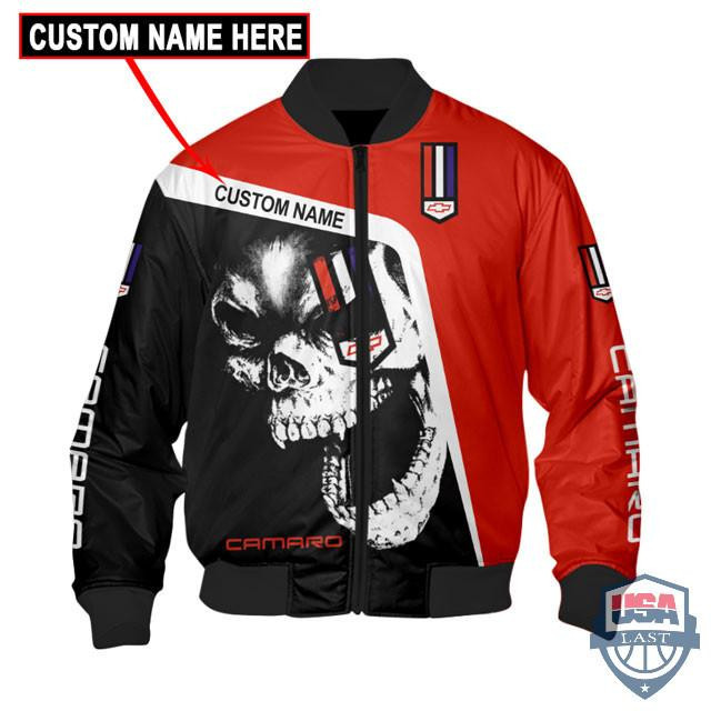 Chevrolet Camaro Skull Custom Name Bomber Jacket