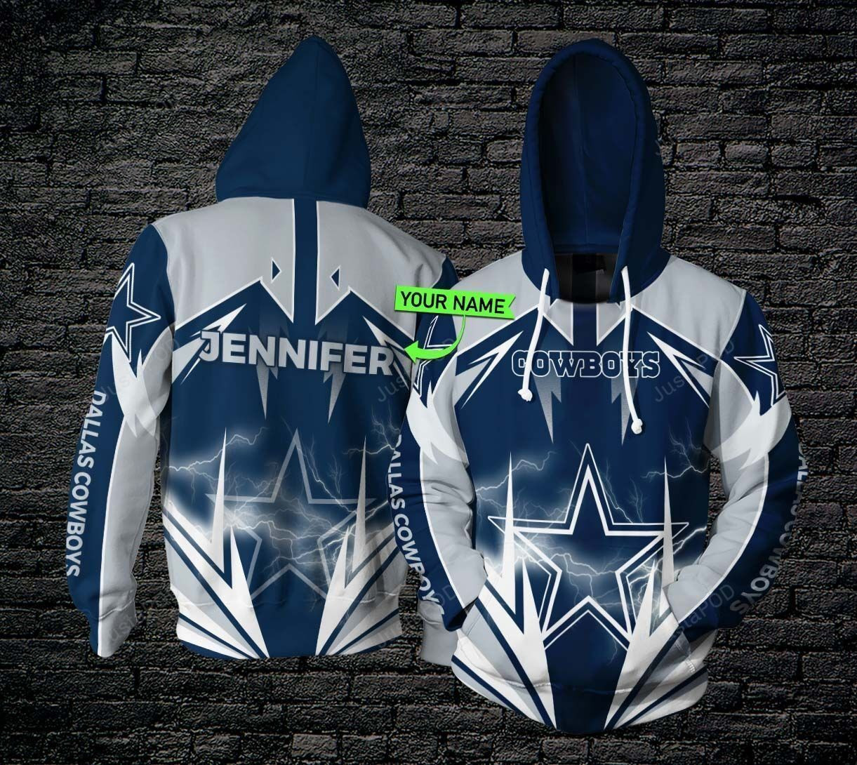 Personalized Cowboys Lightning 3D All Over Print Hoodie & Zip Hoodie