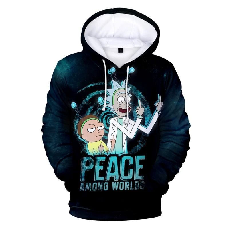 Doctors Cartoon Rick And Morty Peace Among Worlds 3d Hoodie 923