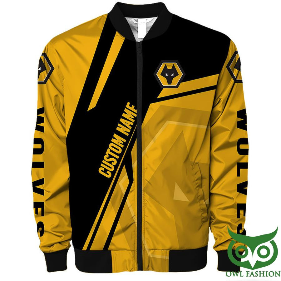 Wolverhampton Wanderers FC Custom Name Yellow Black Bomber Jacket