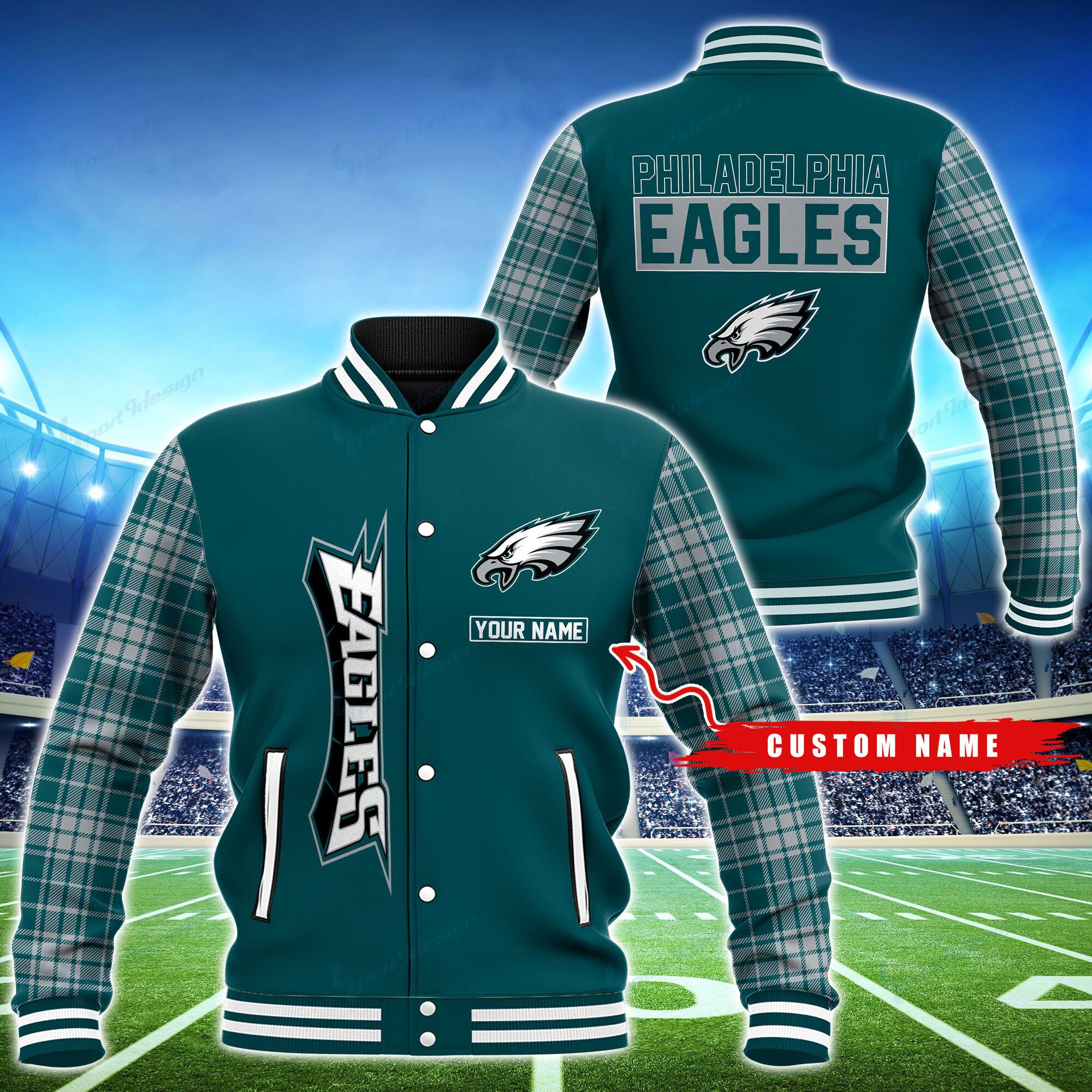 Philadelphia Eagles Personalized Baseball Jacket BG56